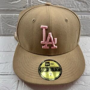 New Era Hat Club Sandstorm LA Dodgers Tan Brown Pink UV 100th Anniversary Sz 7